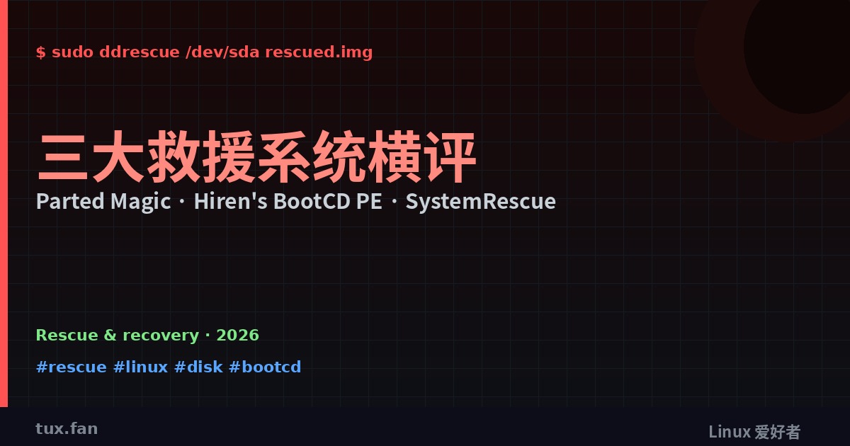 三大救援系统横评：Parted Magic、Hiren’s BootCD PE、SystemRescue