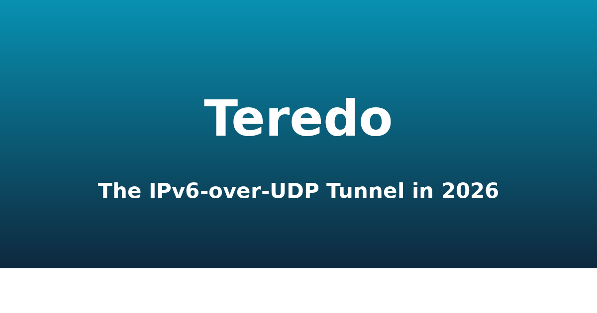 Teredo: the IPv6-over-UDP tunneling that IPv4 NAT ate in 2026