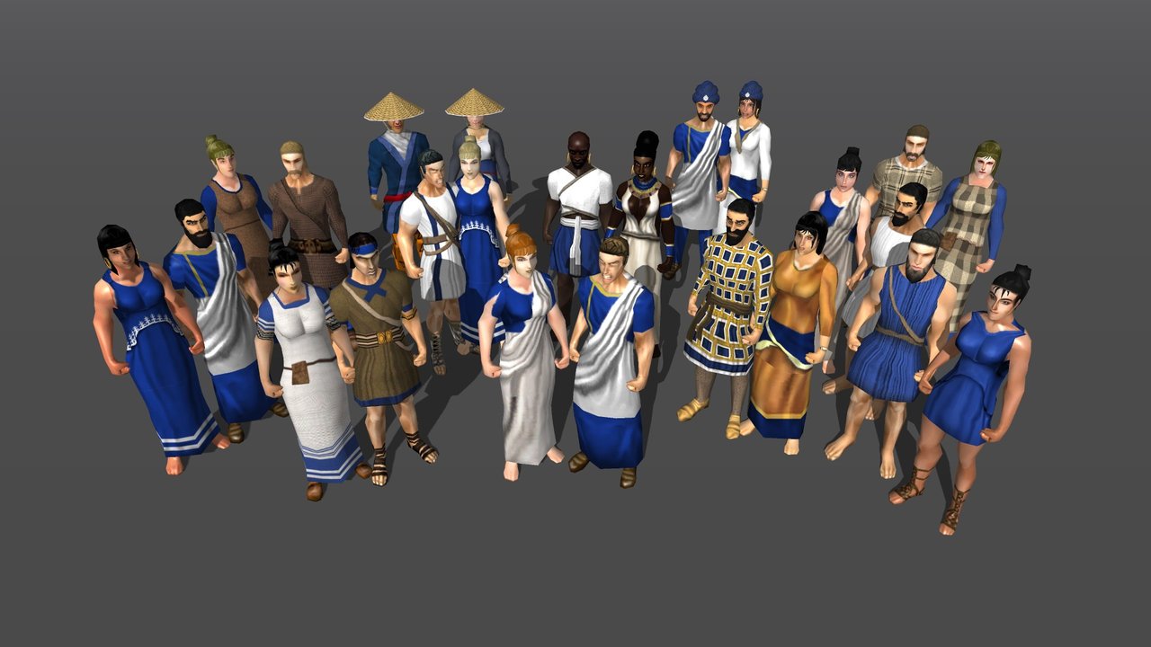 Release 28 civilian models Male and female civilian unit models introduced in 0 A.D. Release 28