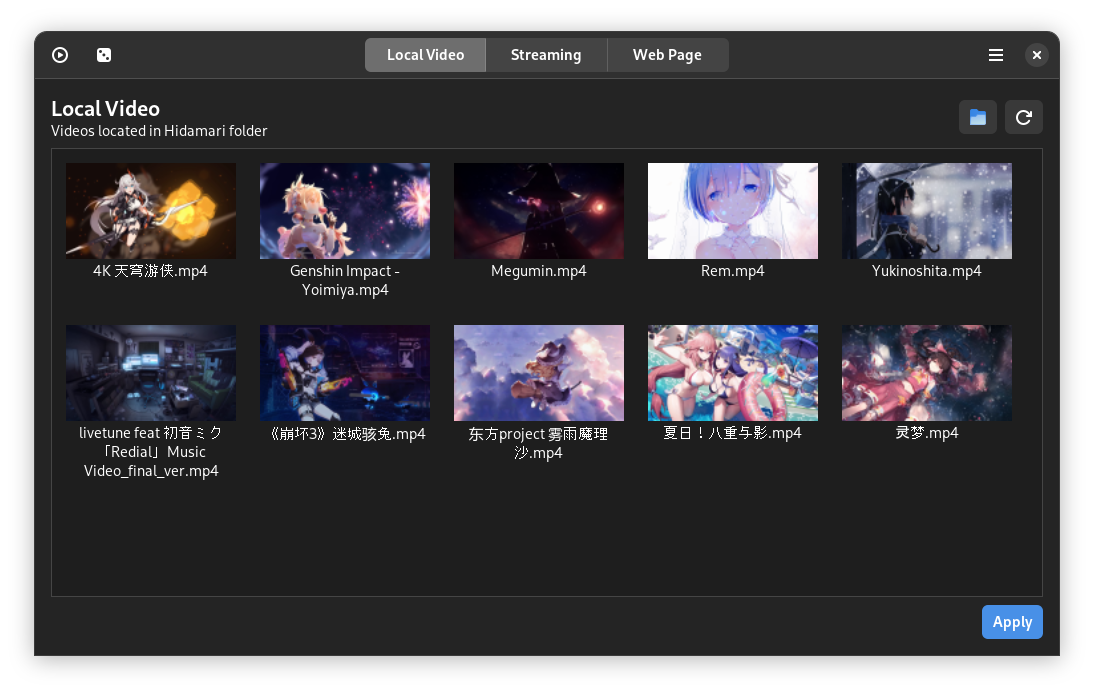 Hidamari turning video into Linux desktop wallpaper