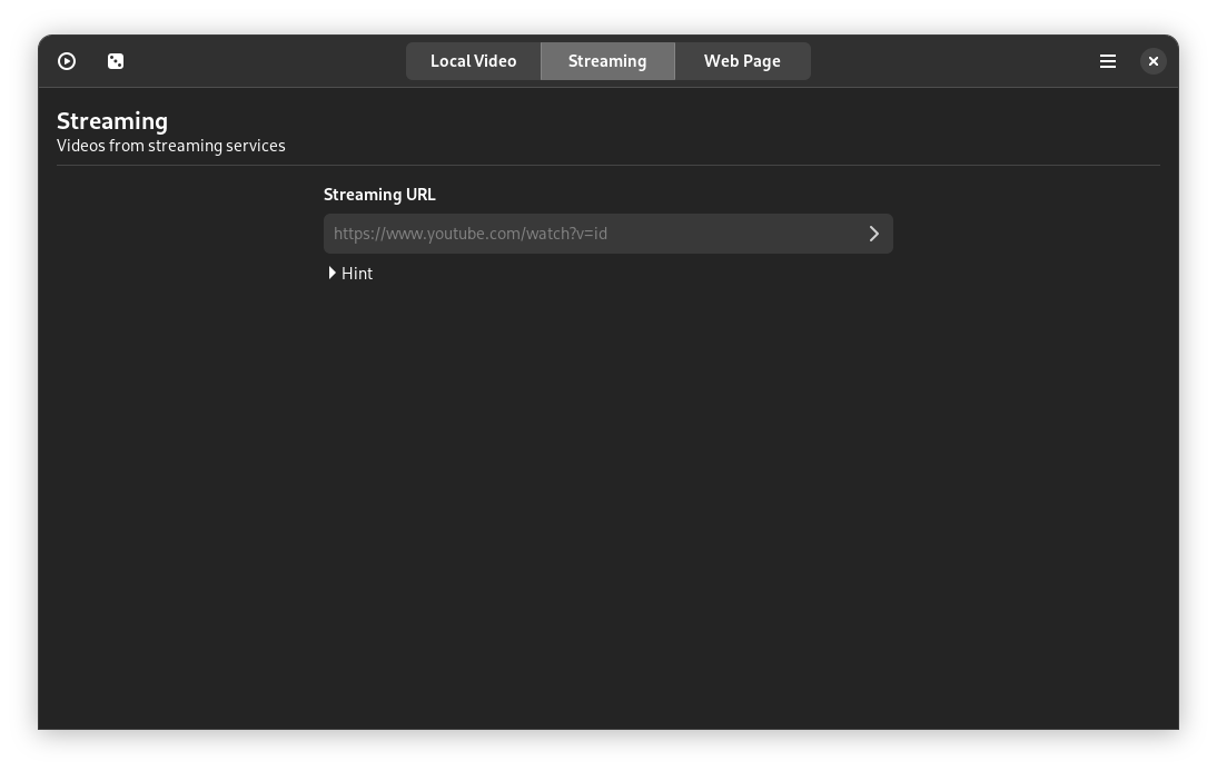 Hidamari main interface
