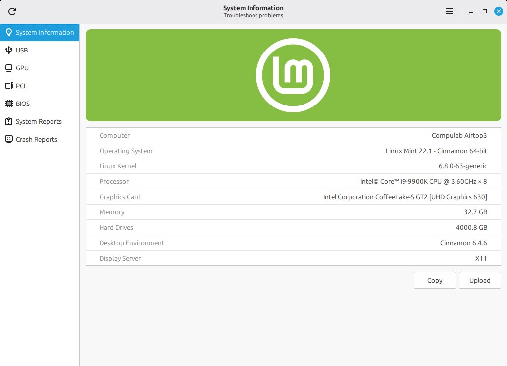 System Information Linux Mint 22.3 系统信息工具