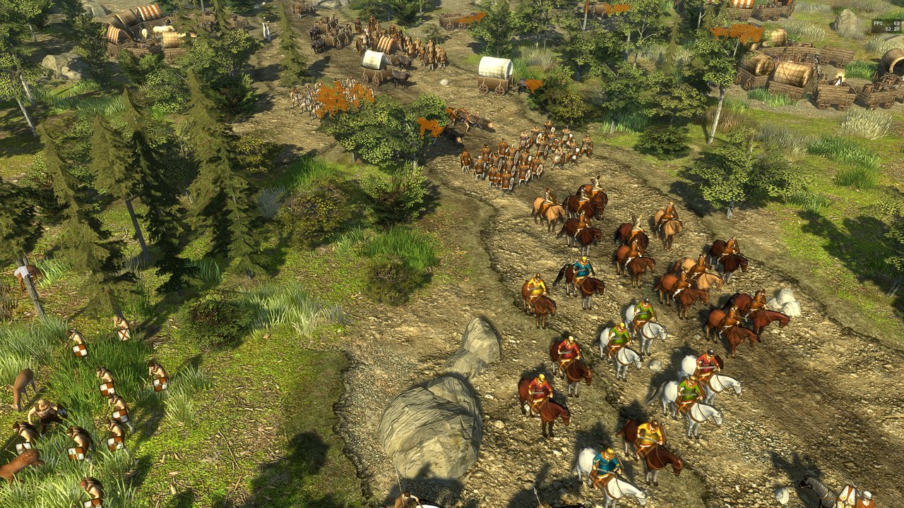 A mobile wagon-supported army Cavalry, infantry and covered supply wagons in 0 A.D. Release 28