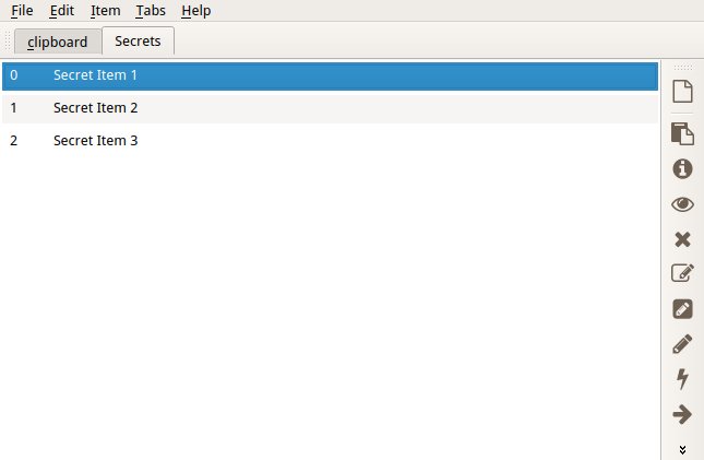 Tab encryption — added in CopyQ 14.0.0, OOM-protected size limits in 16.0.0 CopyQ Tab 加密对话框:为敏感剪贴板数据生成加密密钥,保护磁盘静态数据