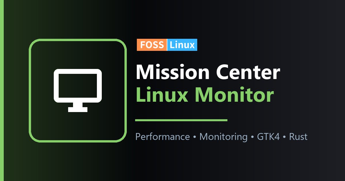Mission Center main dashboard Mission Center 1.2.0 main performance dashboard on a GNOME desktop.