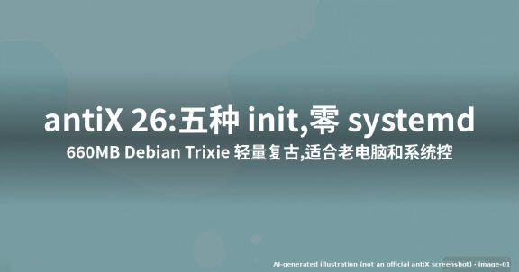 怎么试 antiX 26 (Stephen Kapos) 轻量 Debian 发行版