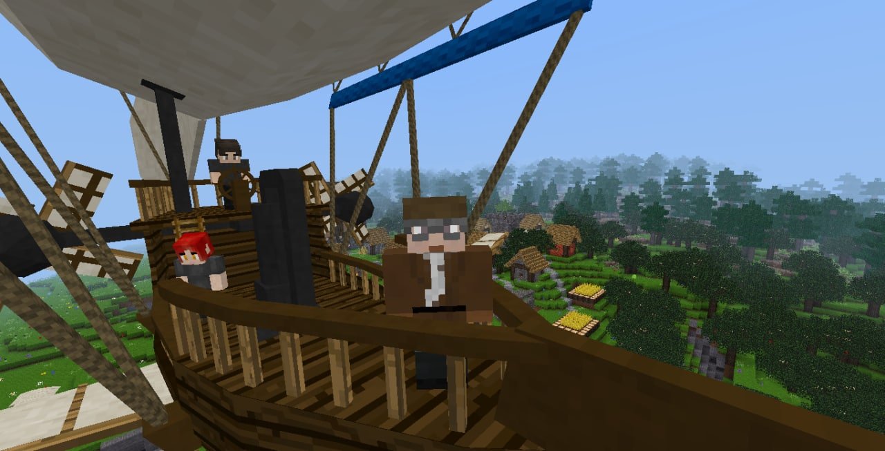 Minetest Game 的 Steampunk Blimp 模组 — ContentDB 上 3,100 多个社区模组之一。