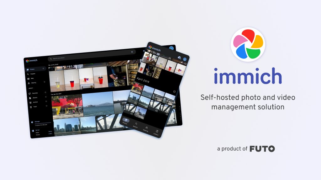 Immich self-hosted photo management overview image from the official project site