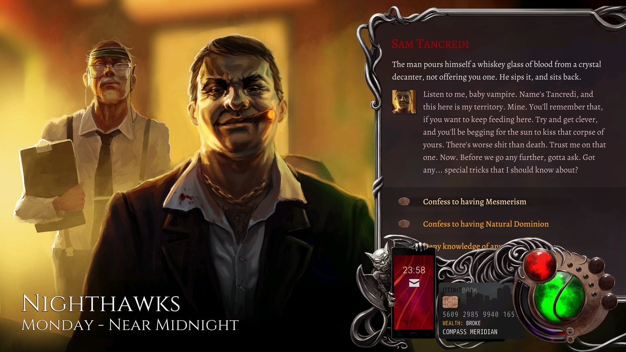 Official Nighthawks screenshot of the player-run nightclub — the heart of the vampire empire.