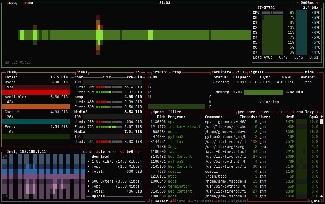 TTY-mode render btop++ running in pure TTY mode without any GPU box, useful on remote servers